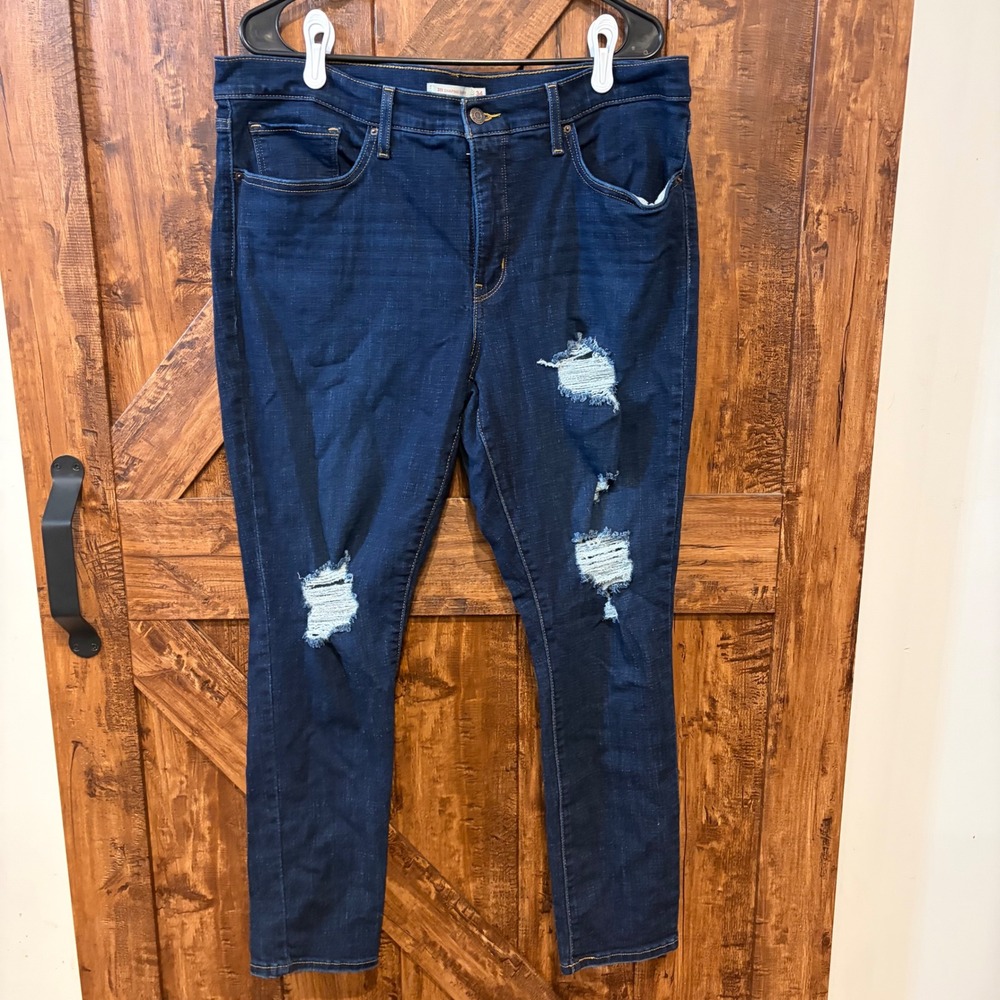 Levi Strauss Co 311 Shaping Skinny‎ Jeans Dark Wash Ripped Size 34